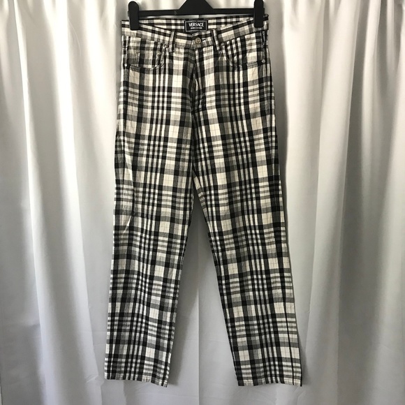 versace plaid pants
